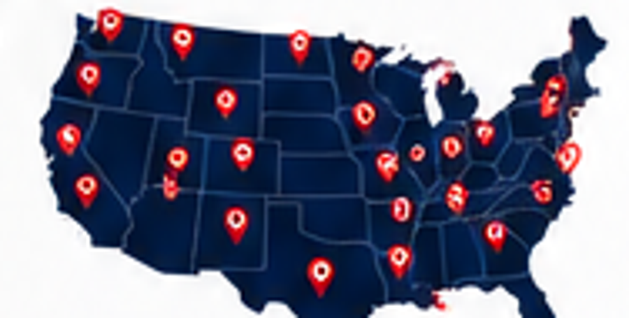 United States map showing nationwide IT field support coverage